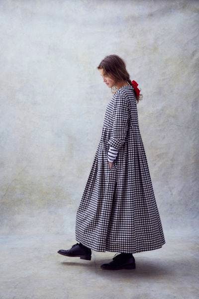 Cabbages & Roses Vanessa Dress In Black And White Flannel Check, £319.20