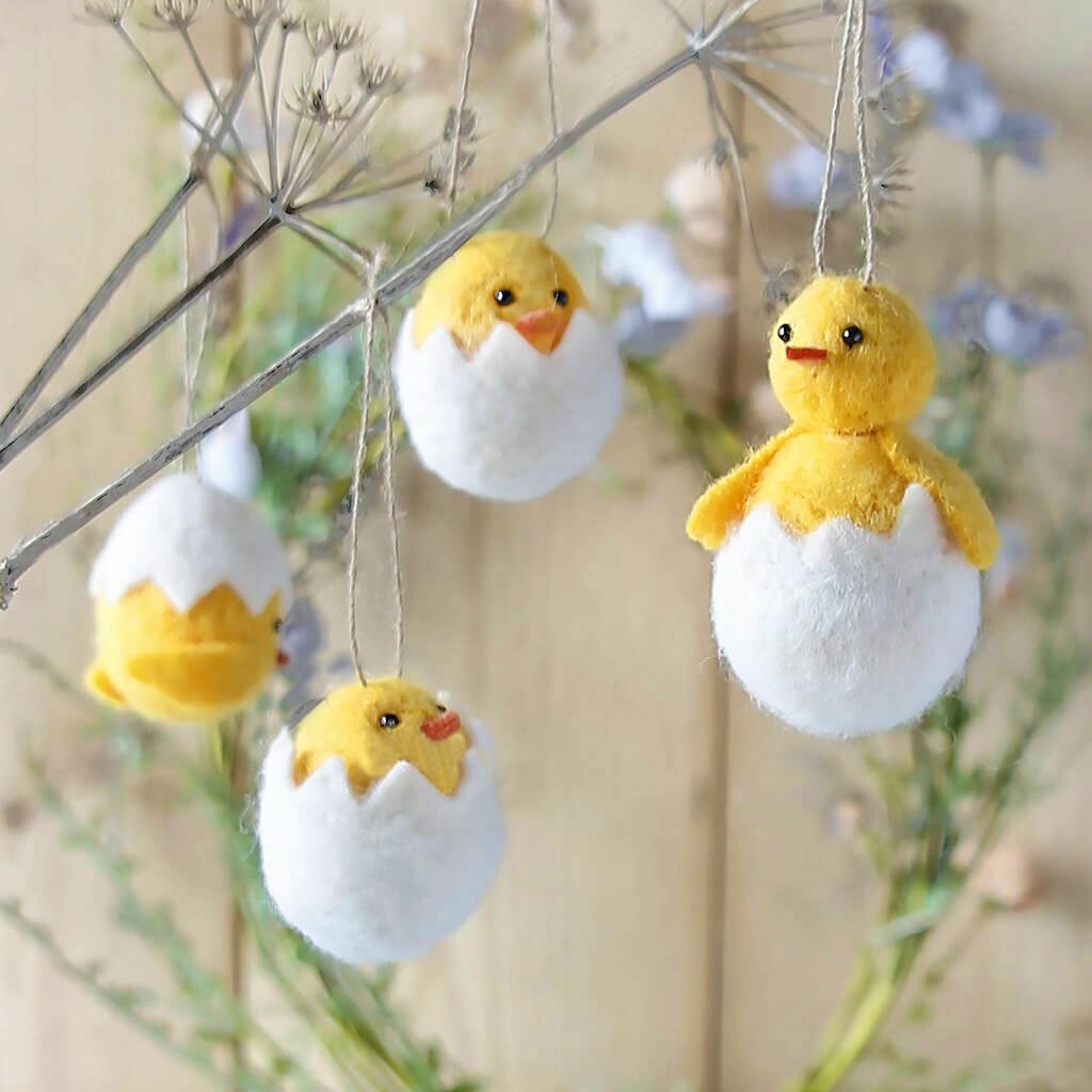 Clem & Co Felt Easter Chick In Egg Hanging Decoration, £5.15