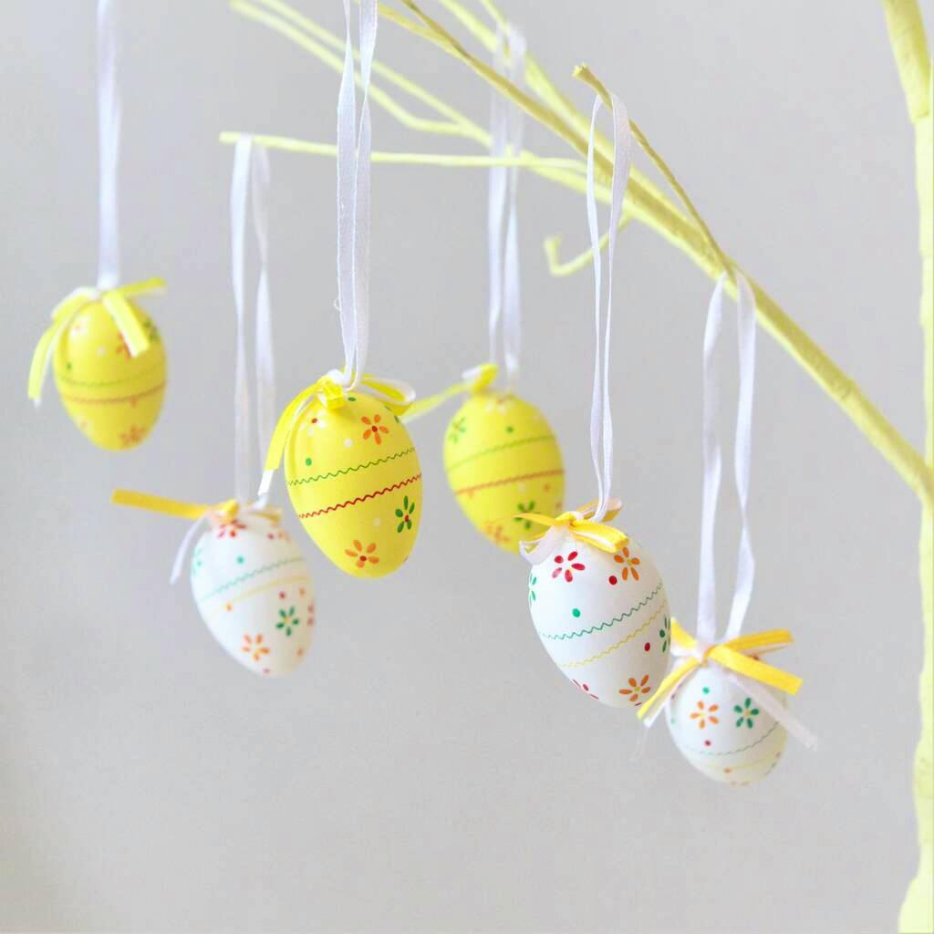Little Ella James Set Of Twelve Ditsy Floral Hanging Easter Eggs, £16