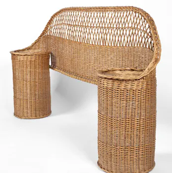 French Woven Wicker Headboard