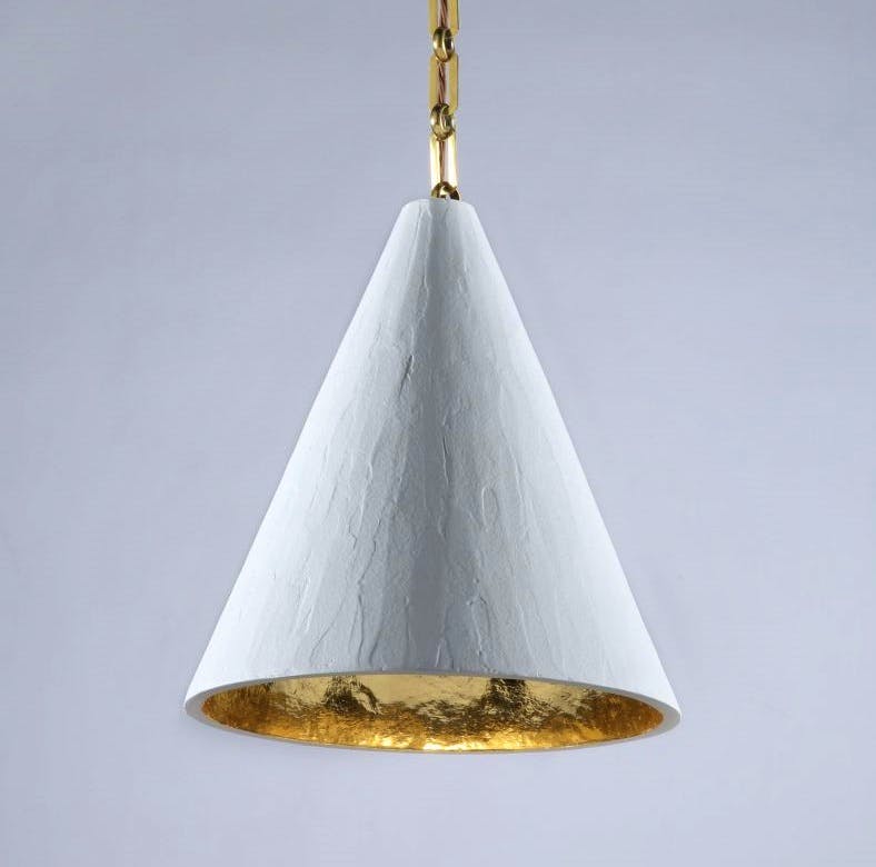 Gilded Plaster Cone Hanging Light £2,640