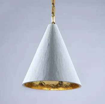 Gilded Plaster Cone Hanging Light