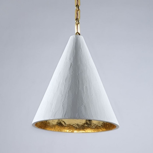 Gilded Plaster Cone Hanging Light £2,640