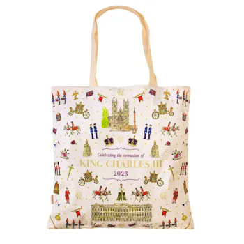 King Charles III Coronation Commemorative Large Canvas Bag