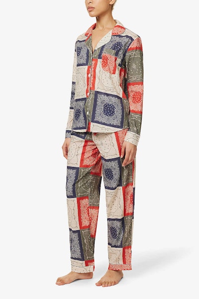 Desmond & Dempsey Bandana-Print Long Cotton Pyjamas, £170
