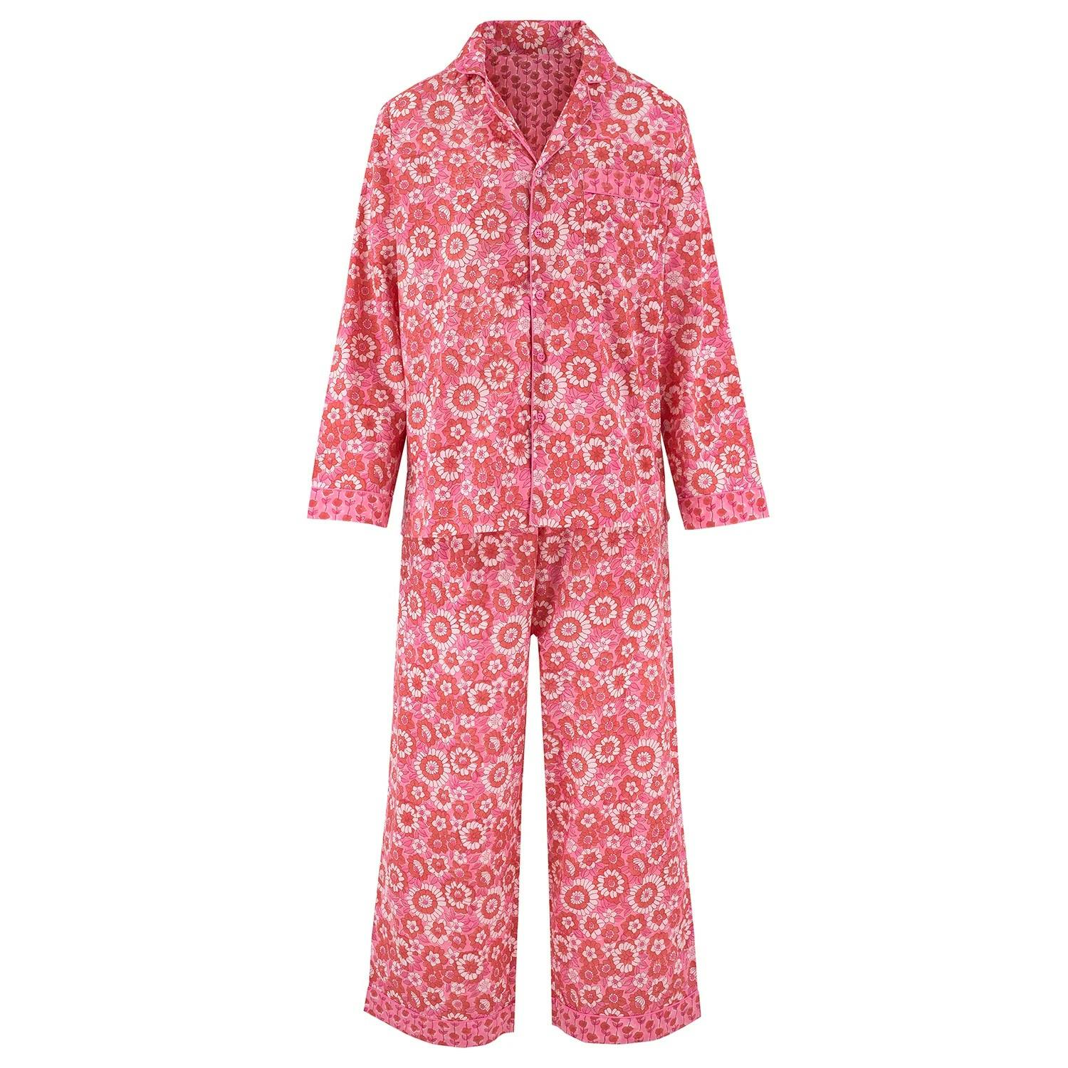 Dilli Grey Vintage Floral Long Sleeve PJ Set In Petal, £85