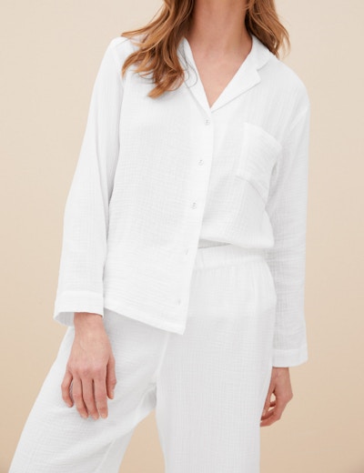 M&S Pure Cotton Revere Collar Pyjama Set, £32