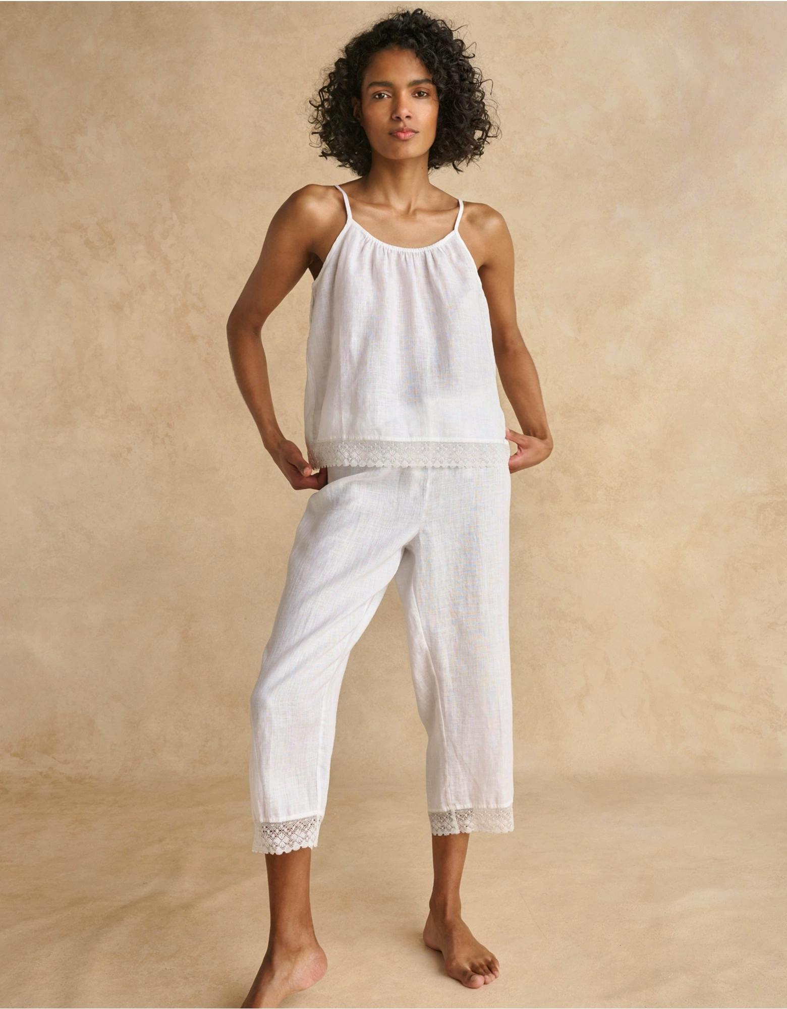 The White Company Linen Crochet-Lace Pyjama Set, £90