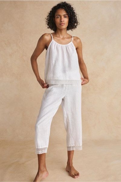 The White Company Linen Crochet-Lace Pyjama Set, £90