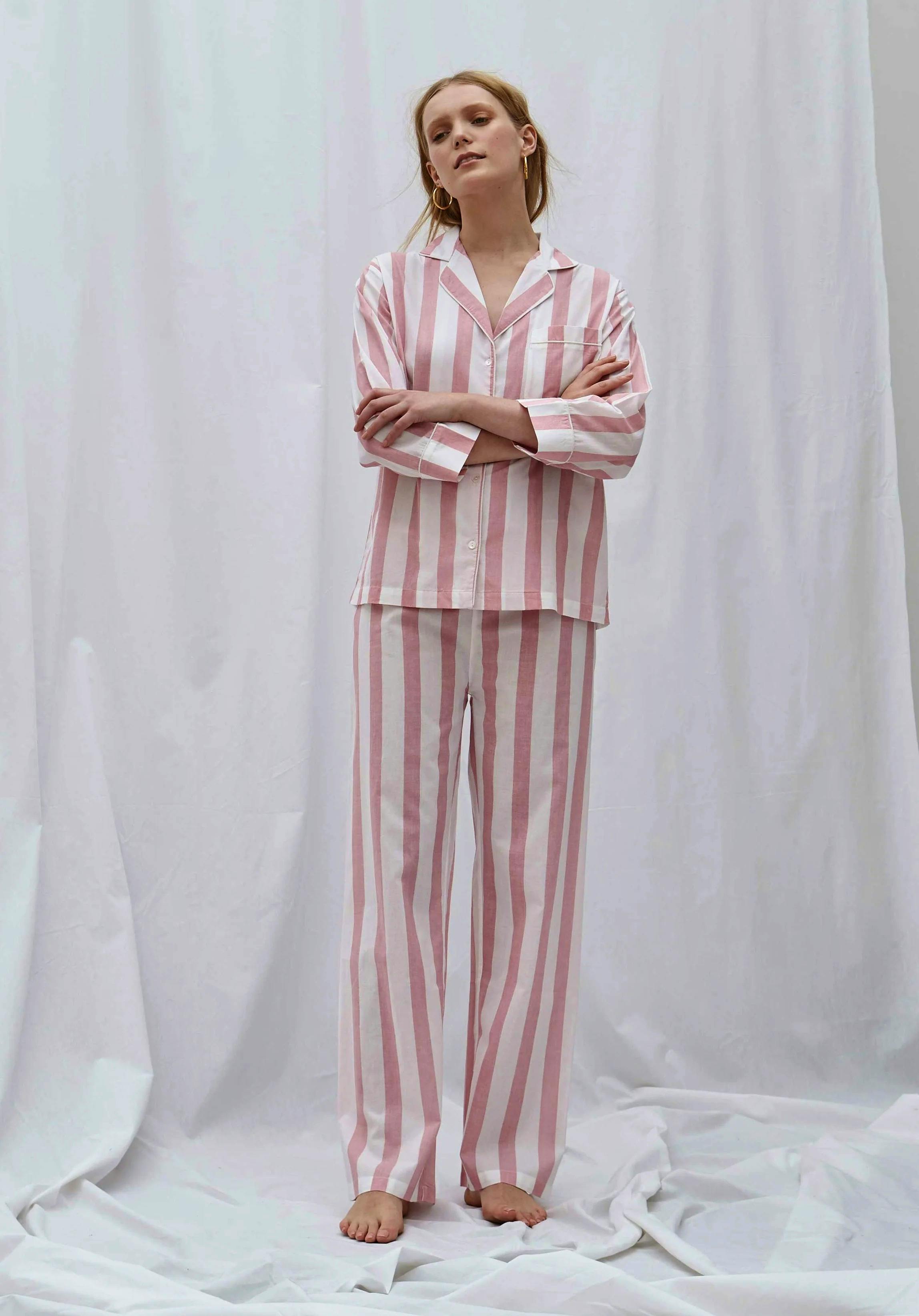 Honna London Powder Pink Stripe Pyjama Set, £130