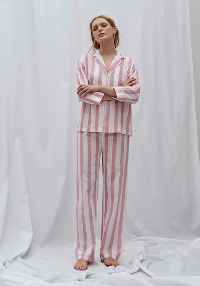Honna London Powder Pink Stripe Pyjama Set, £130