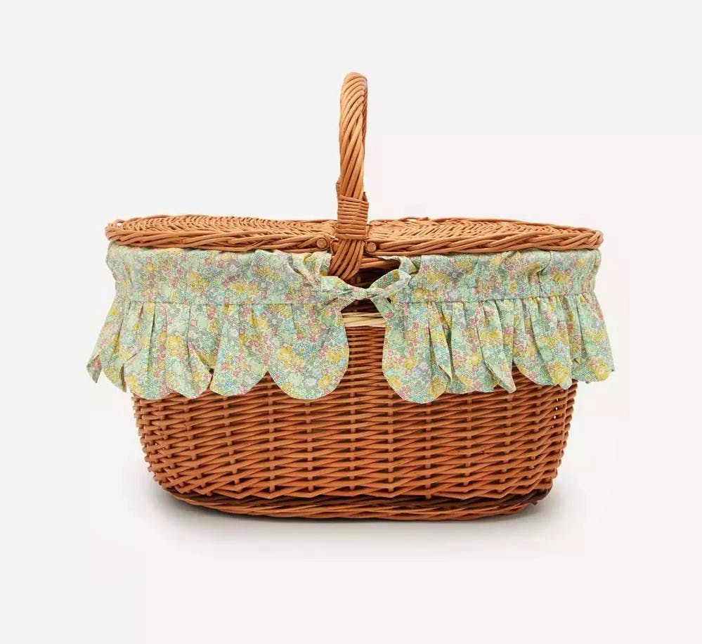 Coco & Wolf Michelle Pistachio Oval Wicker Picnic Basket, £179