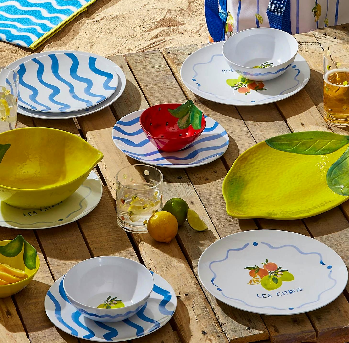 M&S Set Of 4 Summer Fruits Picnic Side Plates, £12