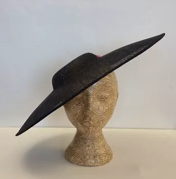 Large Sinamay Oval Hat In Black