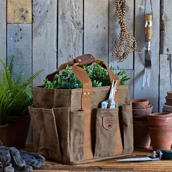 Brown Waxed Canvas Gardening Bag