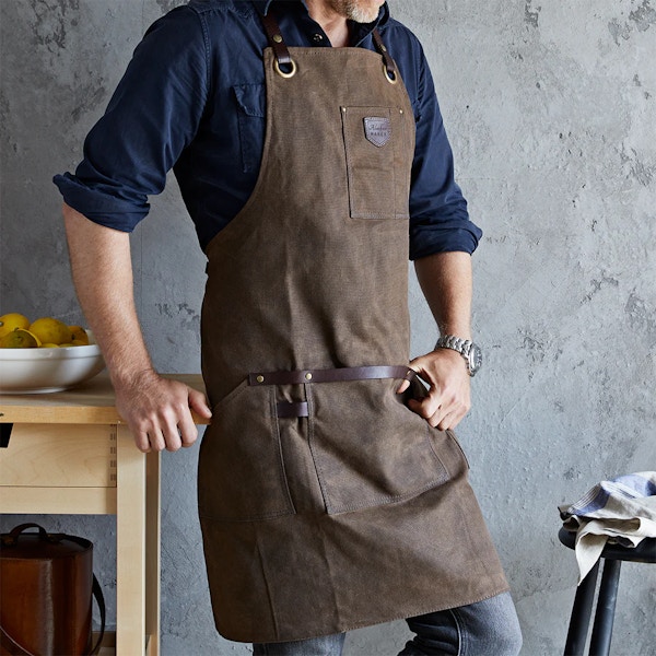 Waxed Canvas & Leather Apron £99