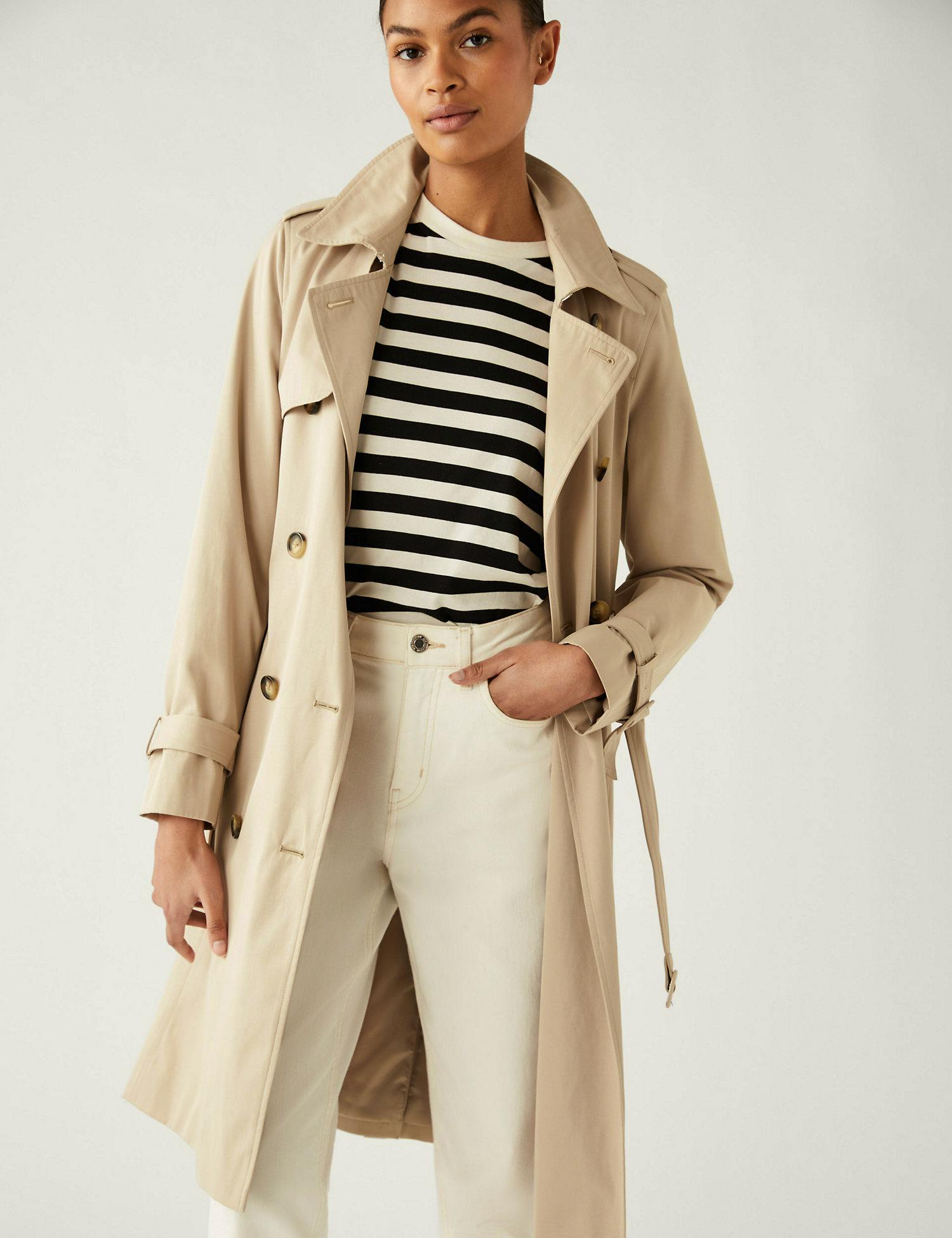 M&S Double Breasted Trench Coat with Recycled Polyester, £69