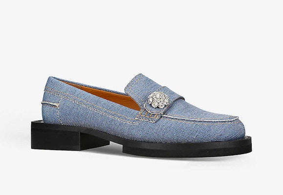 Ganni Jewel-Embellished Denim Loafers, £300