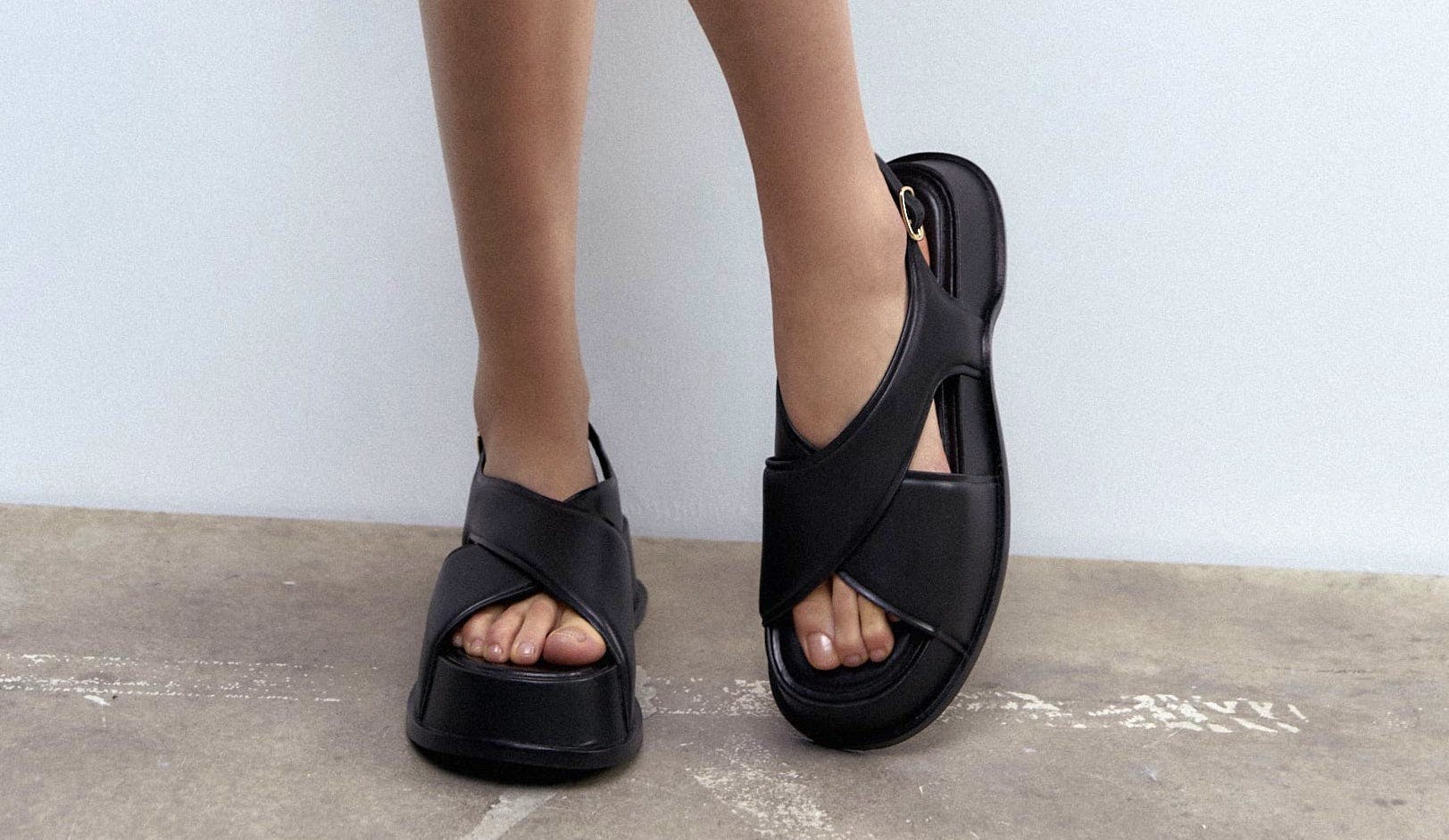 Zara Leather Sandals With Criss-Cross Straps, £109