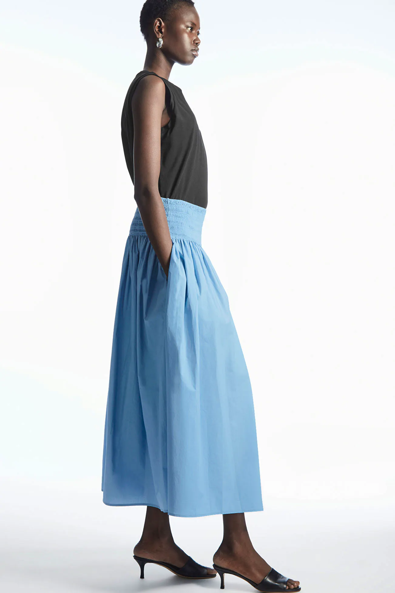 Smocked Midi Skirt £69