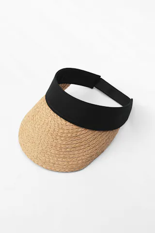 Contrast Raffia Visor