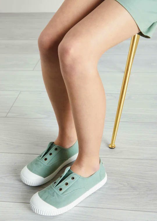 Pepa London Faux Lace Hole Canvas Plimsolls, £42