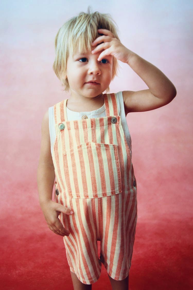 Zara Striped Denim Dungarees, £18.99