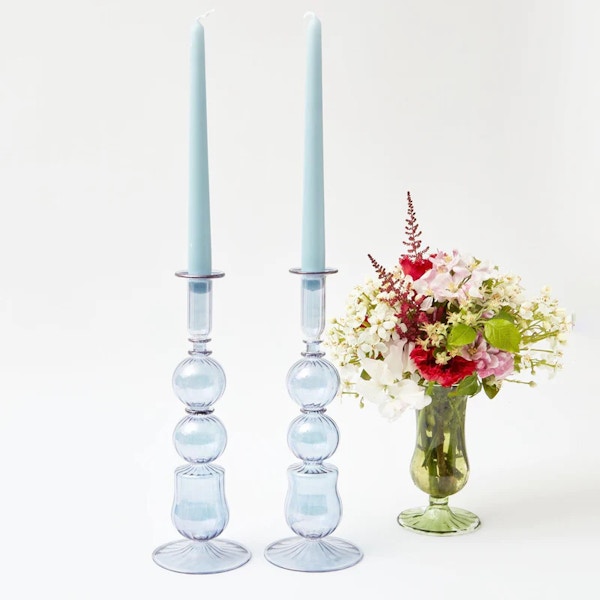 Mrs Alice Delphine Blue Candle Holders, £66