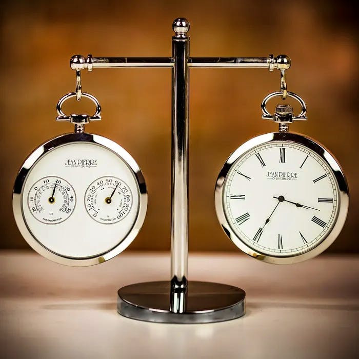 Farrar Tanner Jean Pierre Desk Clock and Hygrometer/ Thermometer Set, £235