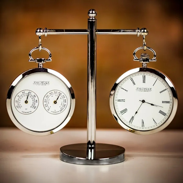 Farrar Tanner Jean Pierre Desk Clock and Hygrometer/ Thermometer Set, £235