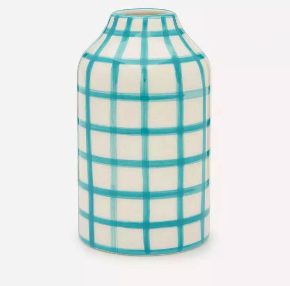 Liberty Genie in a Bottle Gingham Vase, £75