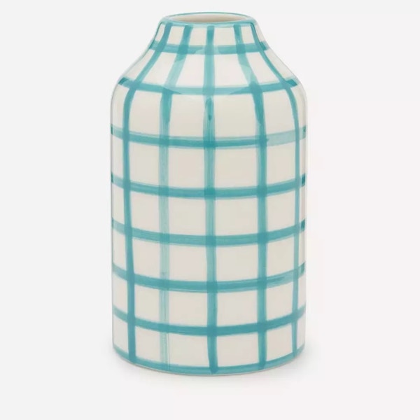 Liberty Genie in a Bottle Gingham Vase, £75