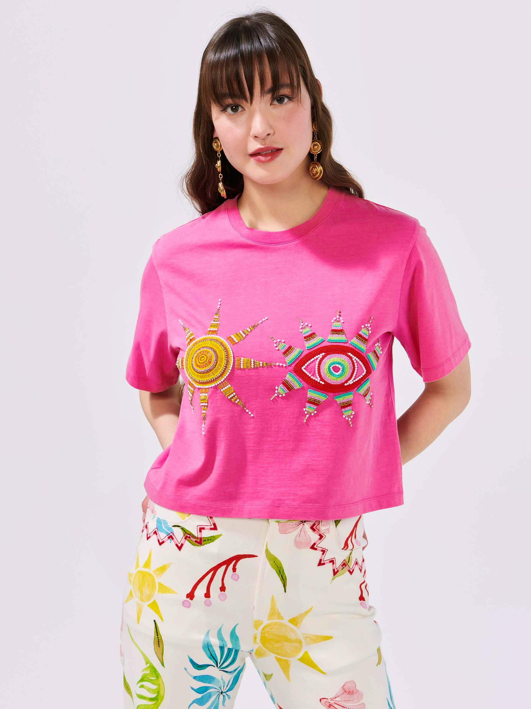 Hayley Menzies Embellished Cropped T-Shirt, £170