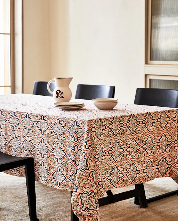 Geometric Linen Tablecloth X Cabana