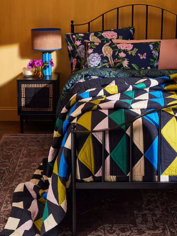 Triangles Patchwork Bedspread, £195
