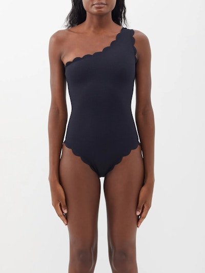 Marysia Scalloped One Shoulder Swimsuit, £310