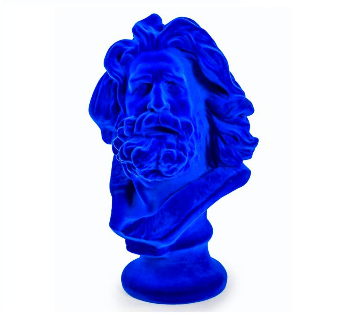 Not On The High Street Cobalt Blue Flock Large Marseillaise Bust, £49