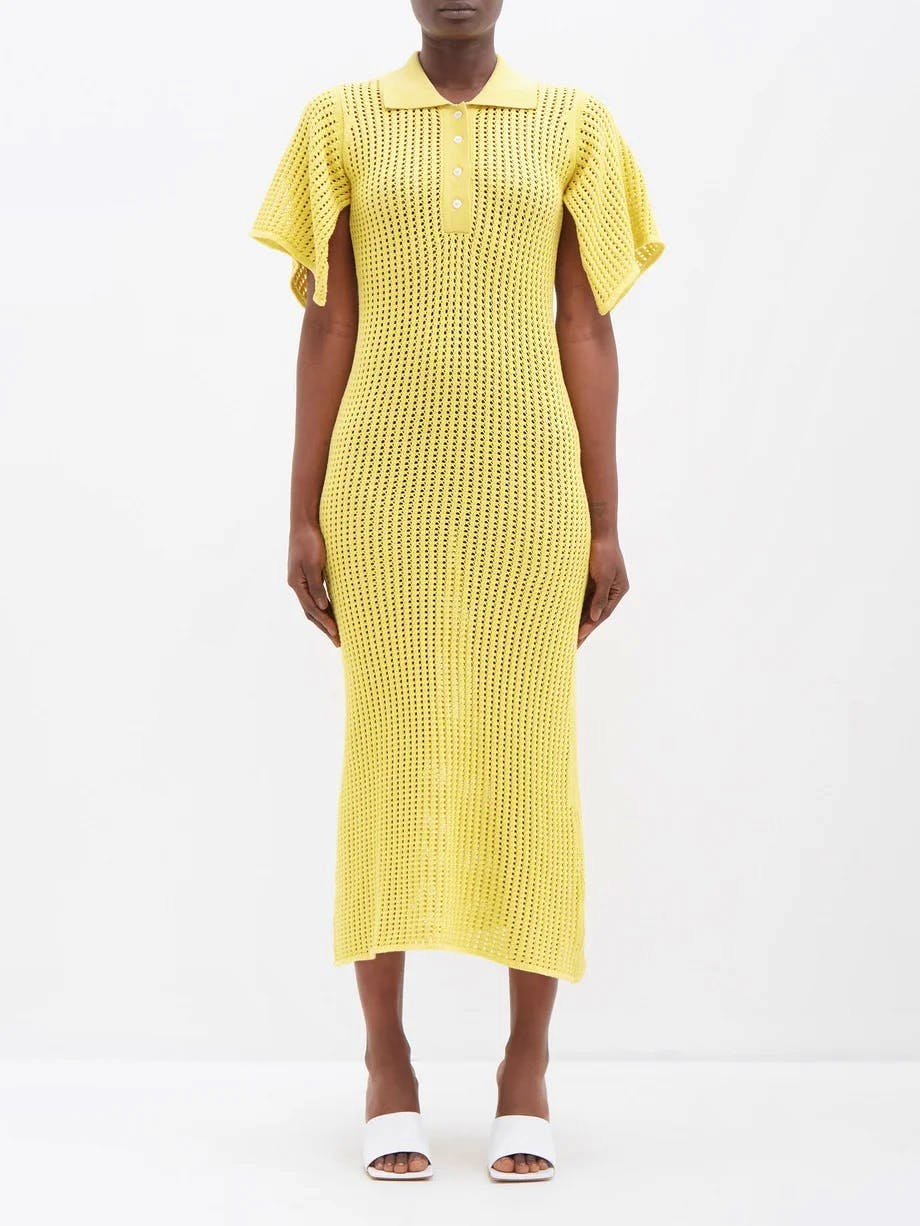 Lovebirds Crochet Cotton Knit Dress, £205