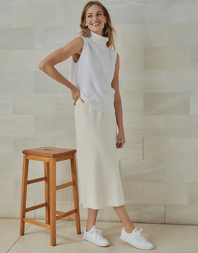 The white hotsell company satin skirt