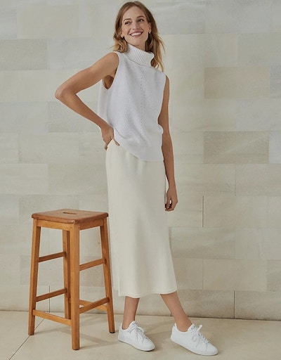 The White Company Knitted Wool Midi Skirt, NOW £77.40