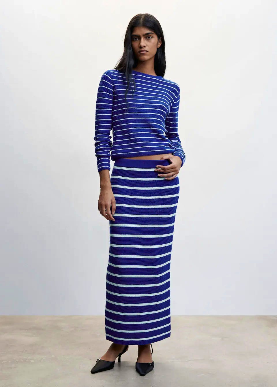 Mango Striped Knitted Skirt, £35.99