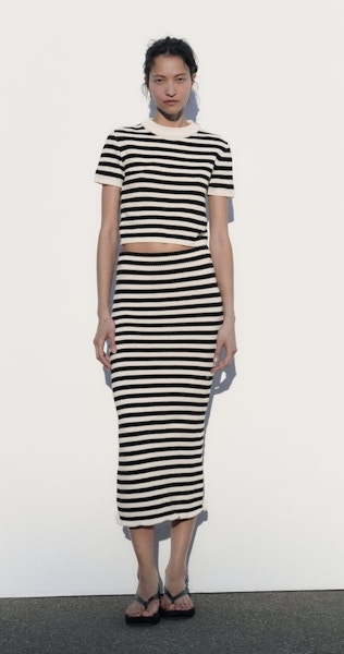 Zara Striped Chenille Skirt, £22.99