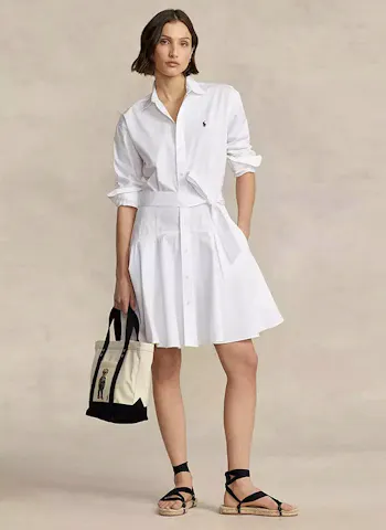 Polo Ralph Lauren Panel Skirt Shirt Dress, White