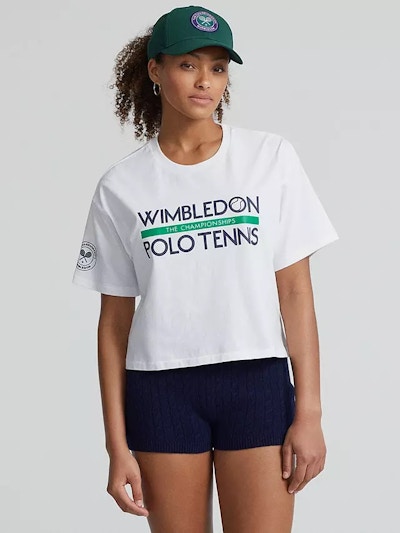 Polo Ralph Lauren X Wimbledon Cropped T-Shirt, Pure White £105