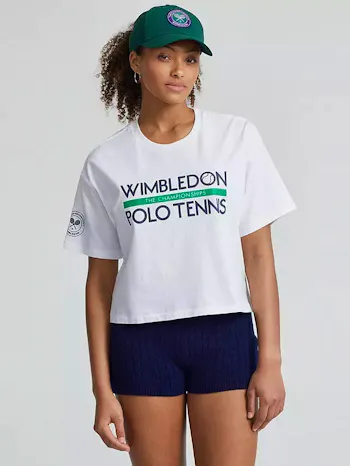 Polo Ralph Lauren X Wimbledon Cropped T-Shirt, Pure White
