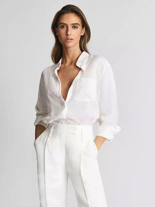 Reiss Campbell Linen Shirt, White £90