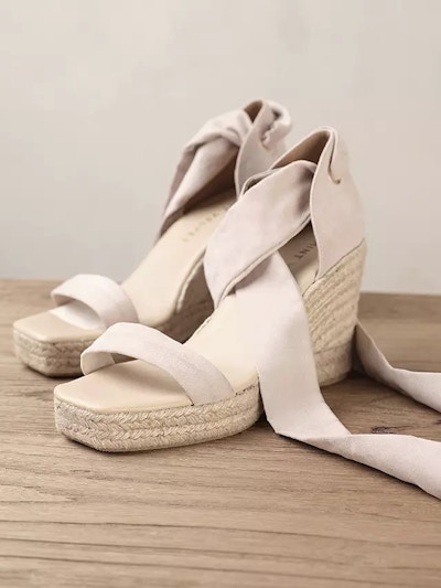 Mint Velvet Alya Wedge Heel Espadrille Sandals, Cream £109