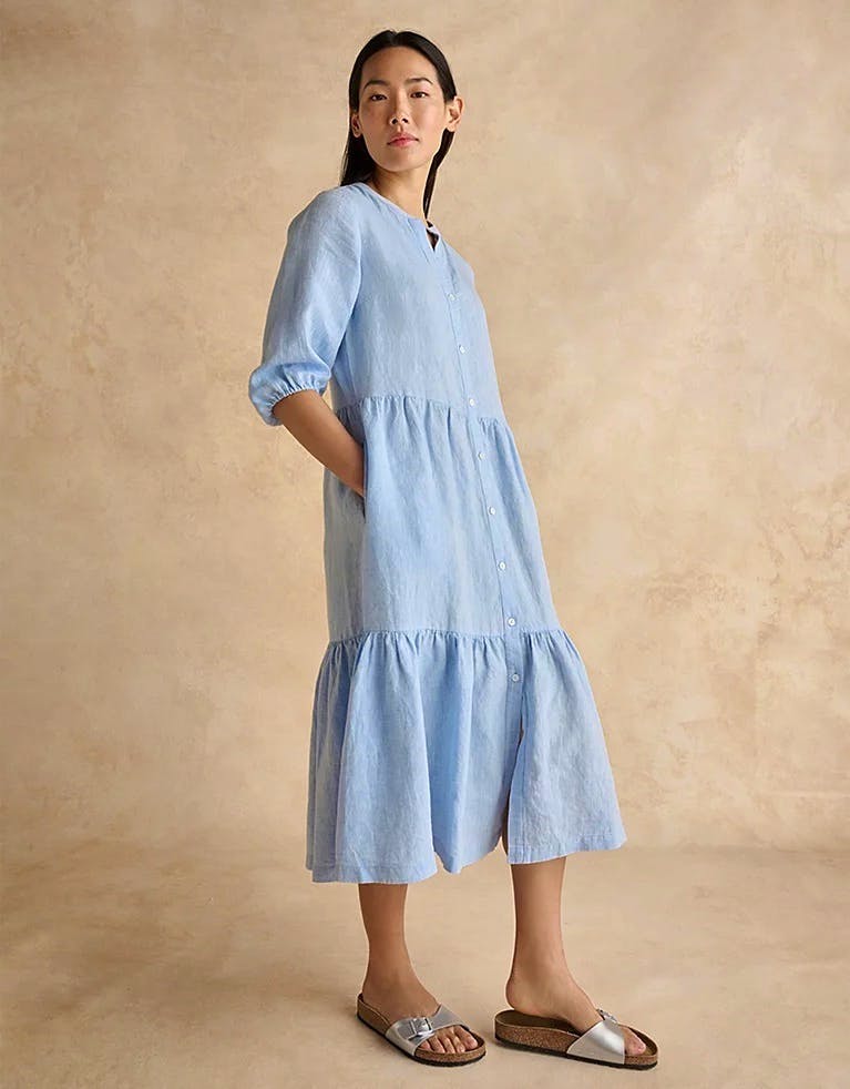 Linen Tiered Midi Dress £119
