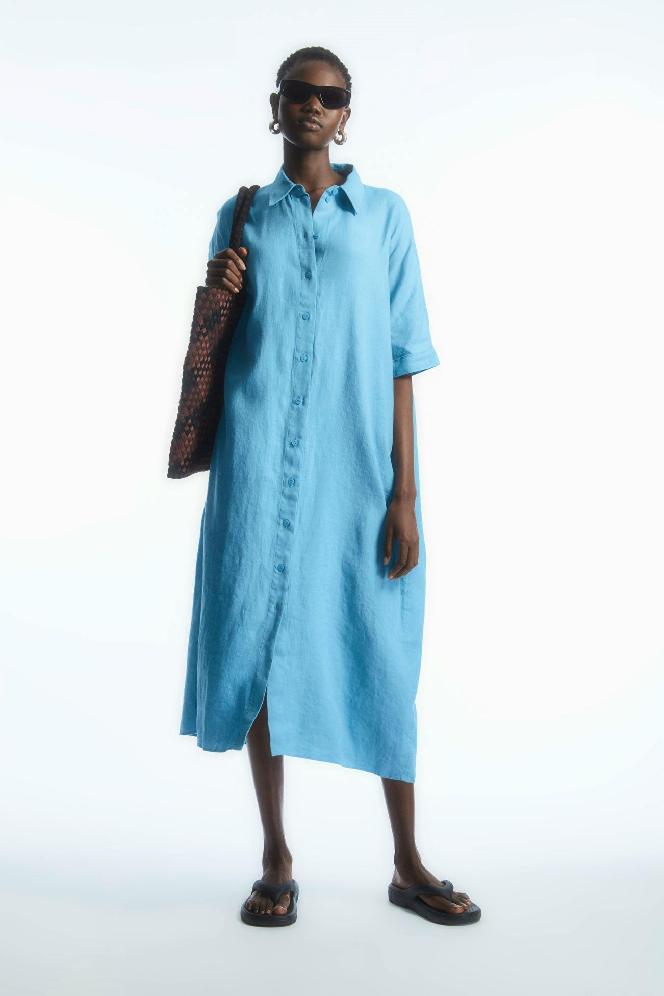 Belted Linen Shirt Dress £79