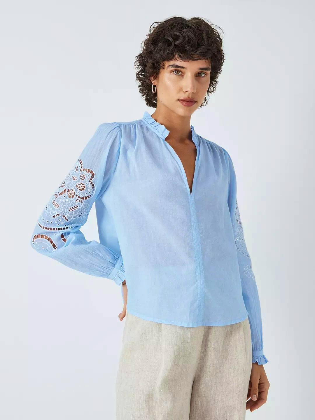 Embroidered Cut Out Sleeve Blouse £45